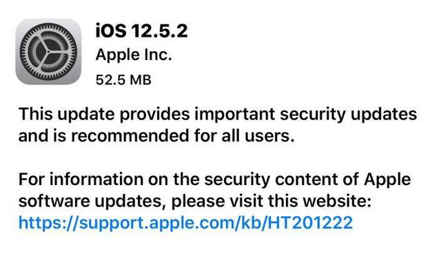 路南苹果手机维修分享iOS12.5.2发布，建议所有老苹果用户安装 